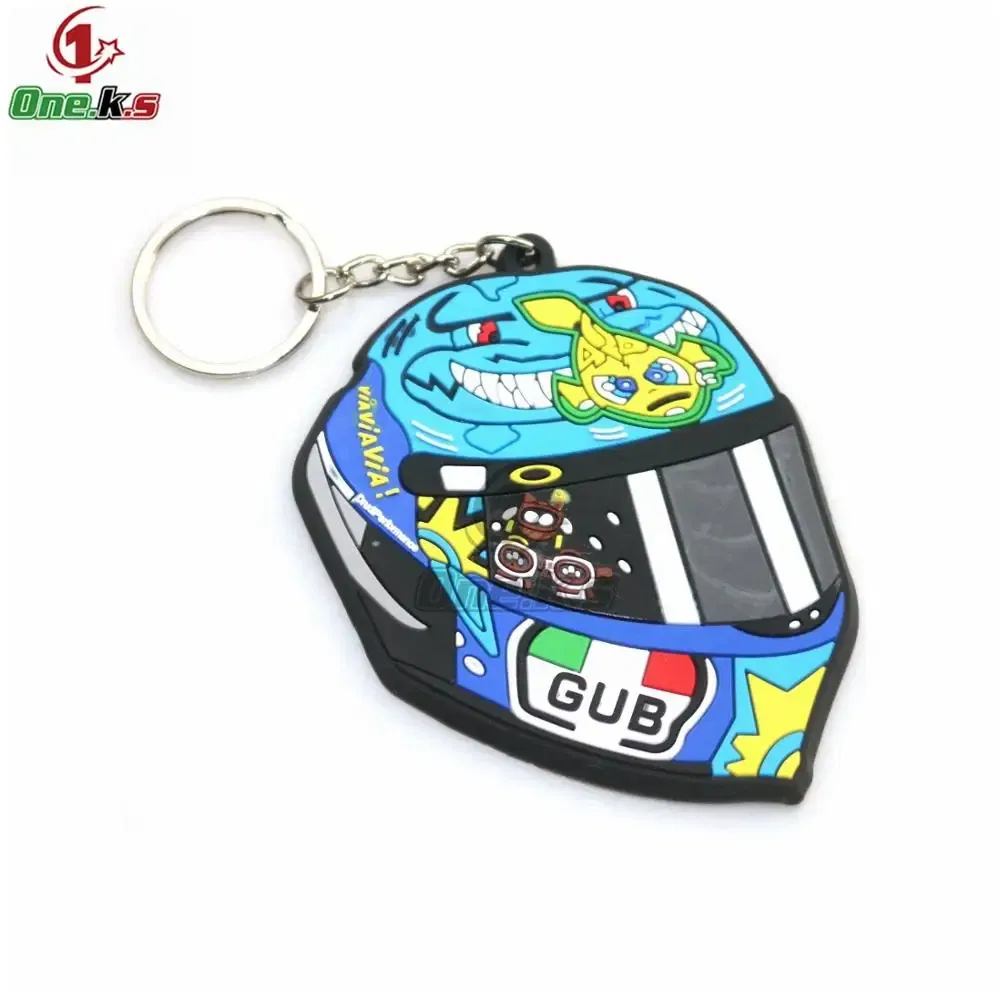 Color: Champagne - Rubber Motorcycle Key Ring Key Chain cool keychain 3D Soft For motorcycle helmet 93 AGV