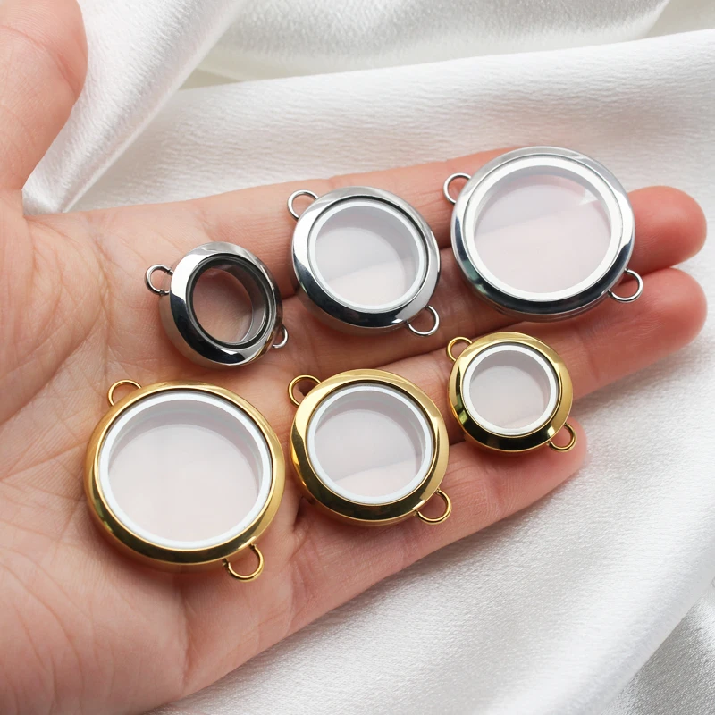 Metal Color: cobalt violet - 1pc 20mm 25mm 30mm Stainless Steel Floating Locket Glass Memory twist Locket silver gold color For Bracelet Jewelry Making