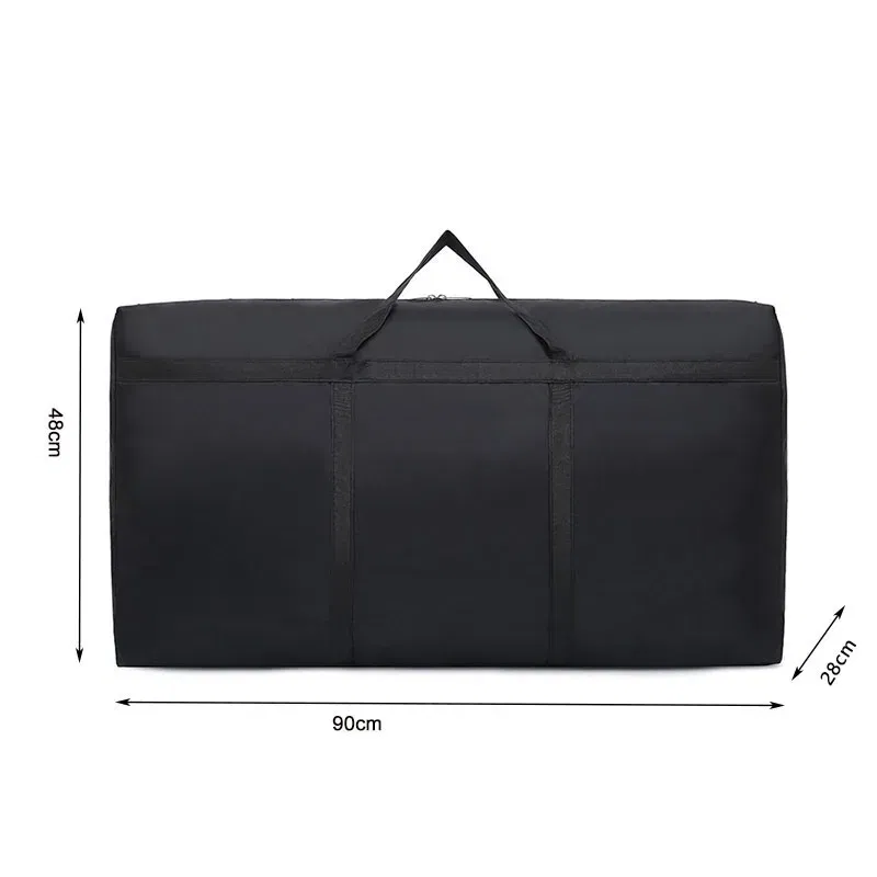Color: Dark Grey - super large capacity travel duffel bag foldable luggage travel bag Waterproof Polyester Organizer Cloth Quilt Storage Bag