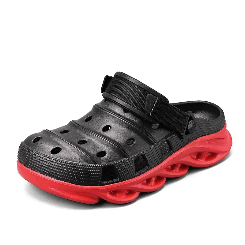 Color: SKY BLUE, Shoe Size: 44 - Fashion Garden Shoes Men's Clogs Slippers Sandal Flat Camouflage Sandals Male Sneakers Outdoor Flip Flops Home Clogs