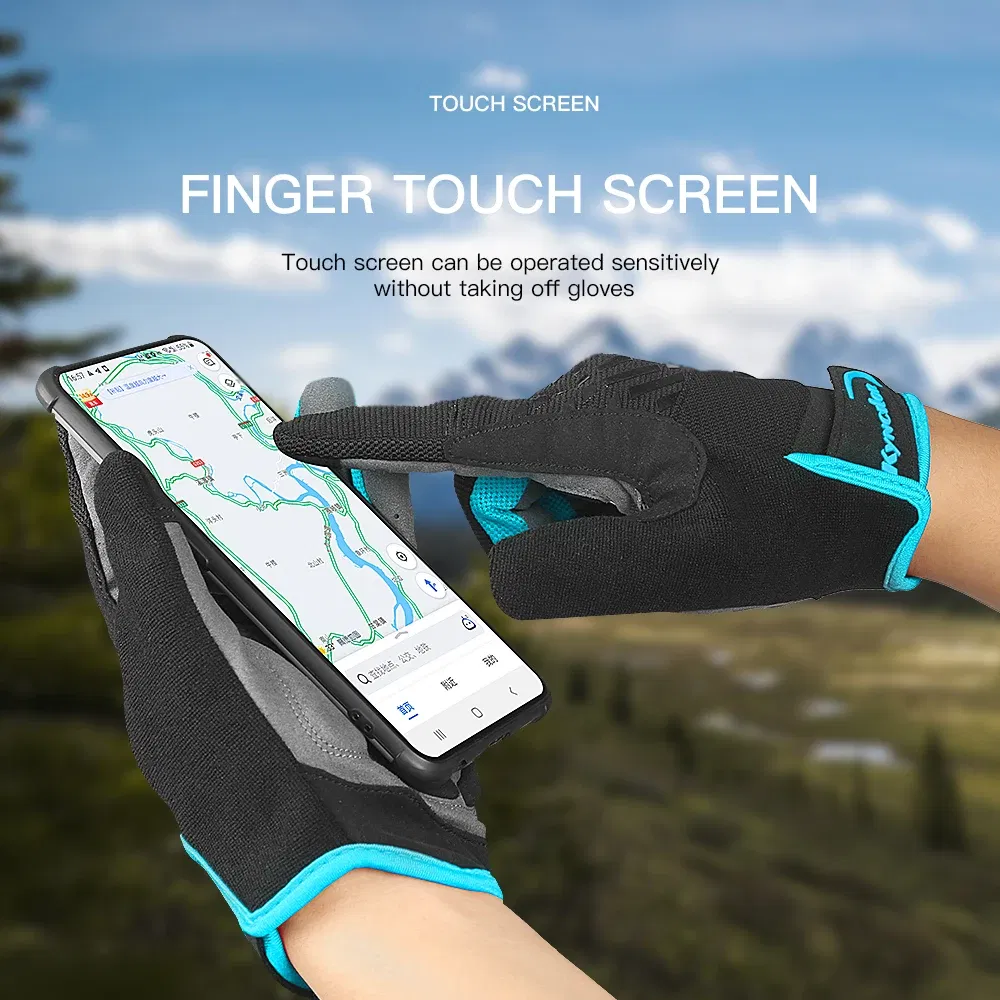Color: WHITE, Size: M, Ships From: CHINA - Touch Screen Full Fingers Gel Breathable Sports Cycling Gloves MTB Road Bike Riding Racing Women Men Bicycle Gloves