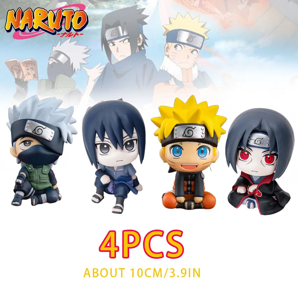 Color: black - 10cm Naruto Anime Figure Uzumaki Naruto Kakashi Uchiha Sasuke Itachi Cute Toys Q Figurals Action Figurine Model