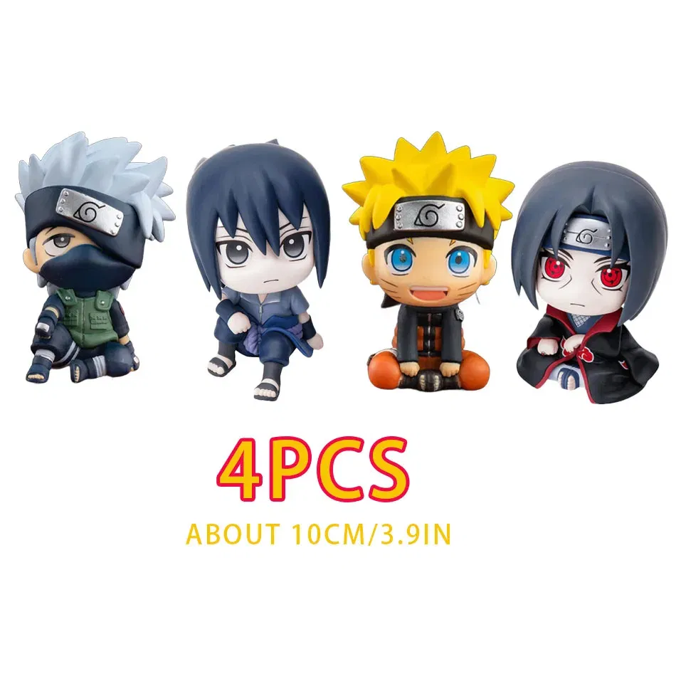Color: black - 10cm Naruto Anime Figure Uzumaki Naruto Kakashi Uchiha Sasuke Itachi Cute Toys Q Figurals Action Figurine Model
