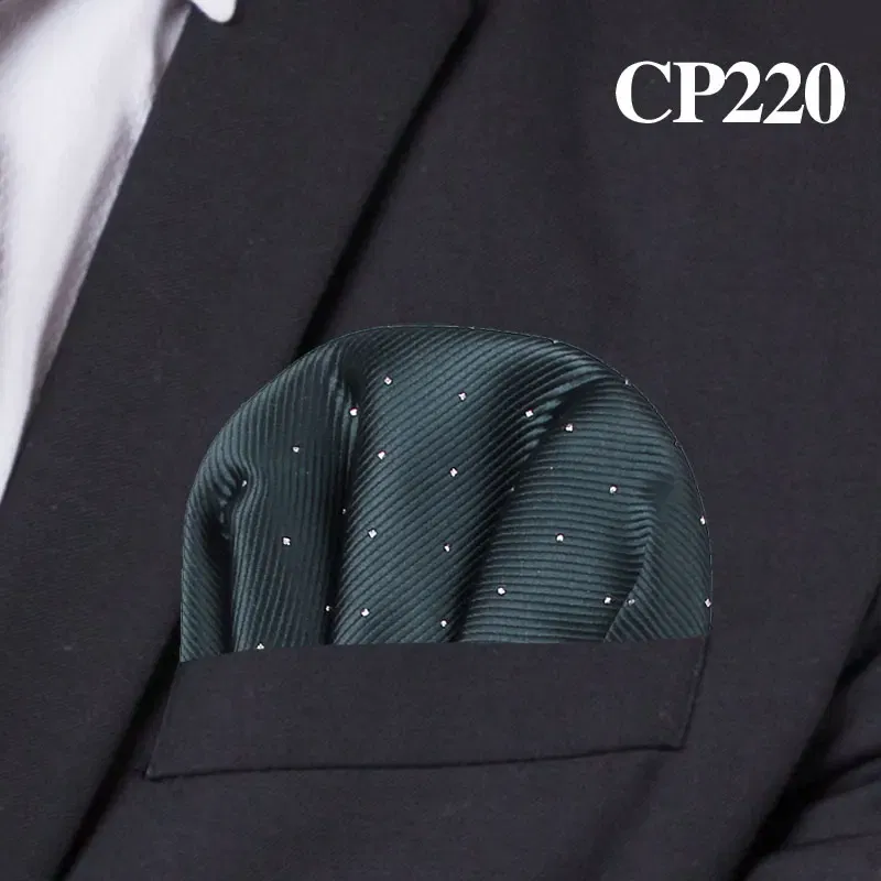 Color: Emerald Green - Fashion Dots Suits Pocket Square For Men Business Chest Towel Hanky Gentlemen Hankies Classic Suit Napkin Mens Handkerchief