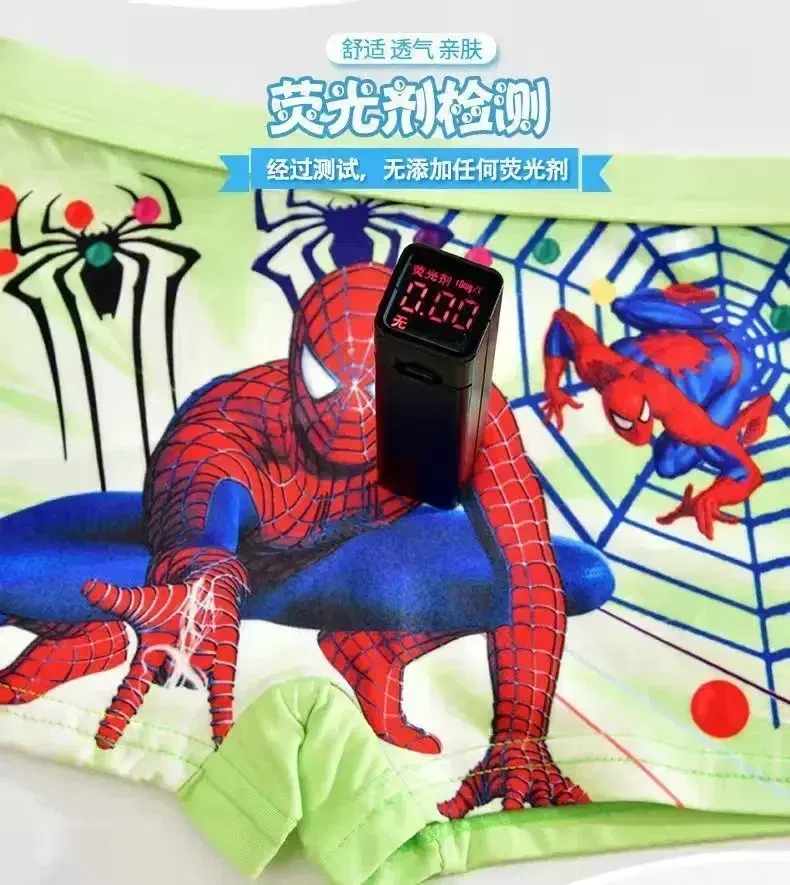 Color: Blue, Kid Size: 6 - 4pcs Disney Spiderman Children's Panties Cartoon Cotton Avenger Boys Boxers Frozen Girls Underwear Child Underpants