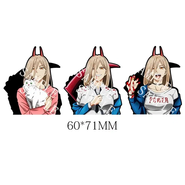 Color: black - Anime Mini Motion Stickers Pochita Power Denji Chainsaw Man Attack on Titan Decals for Phones,cup,laptop,Etc.Waterproof