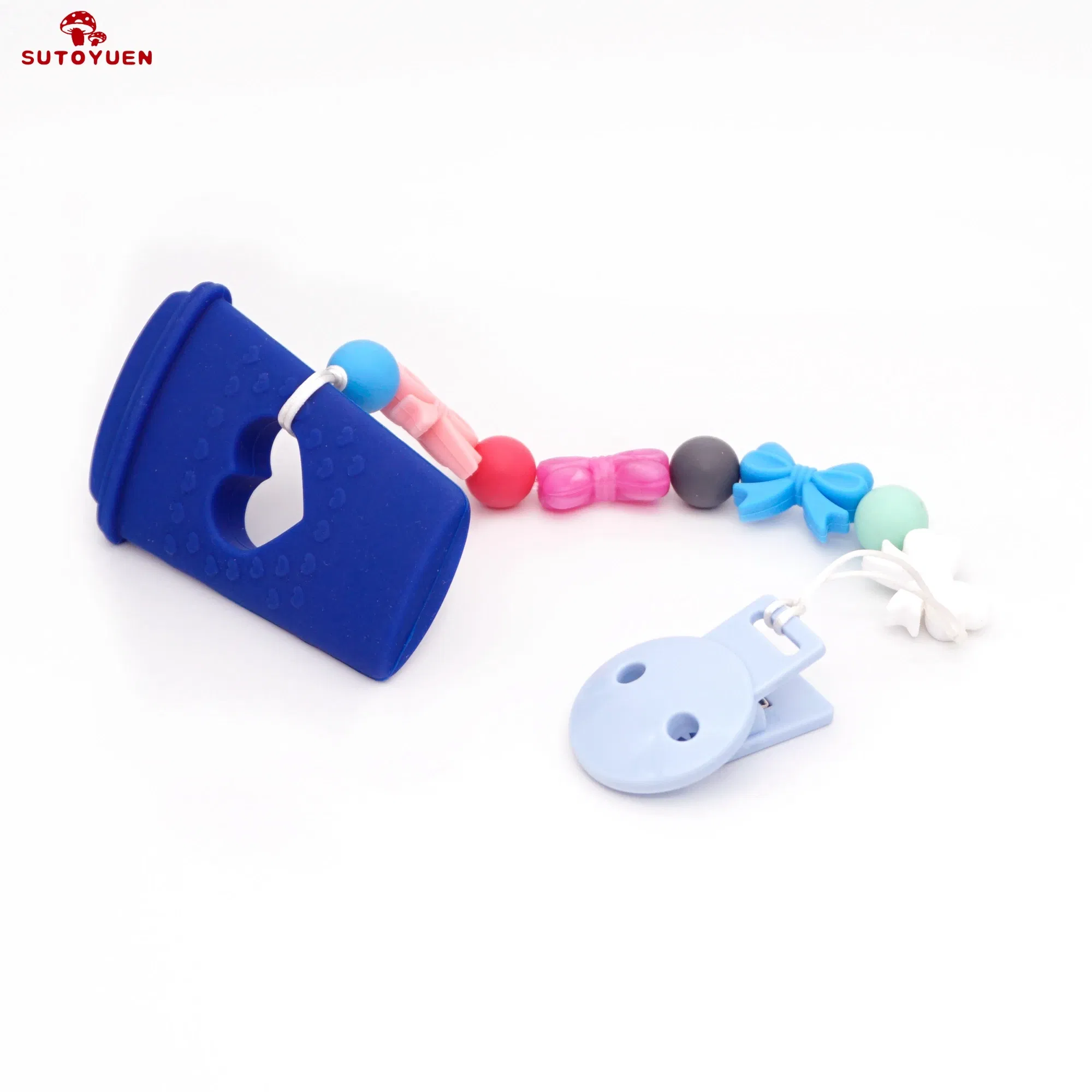 Color: MULTI - Sutoyuen 20pcs Round Head Pacifier Clip Soother Holder For DIY Beads Baby Dummy Chain Plastic Pacifier Clips Baby Accessories