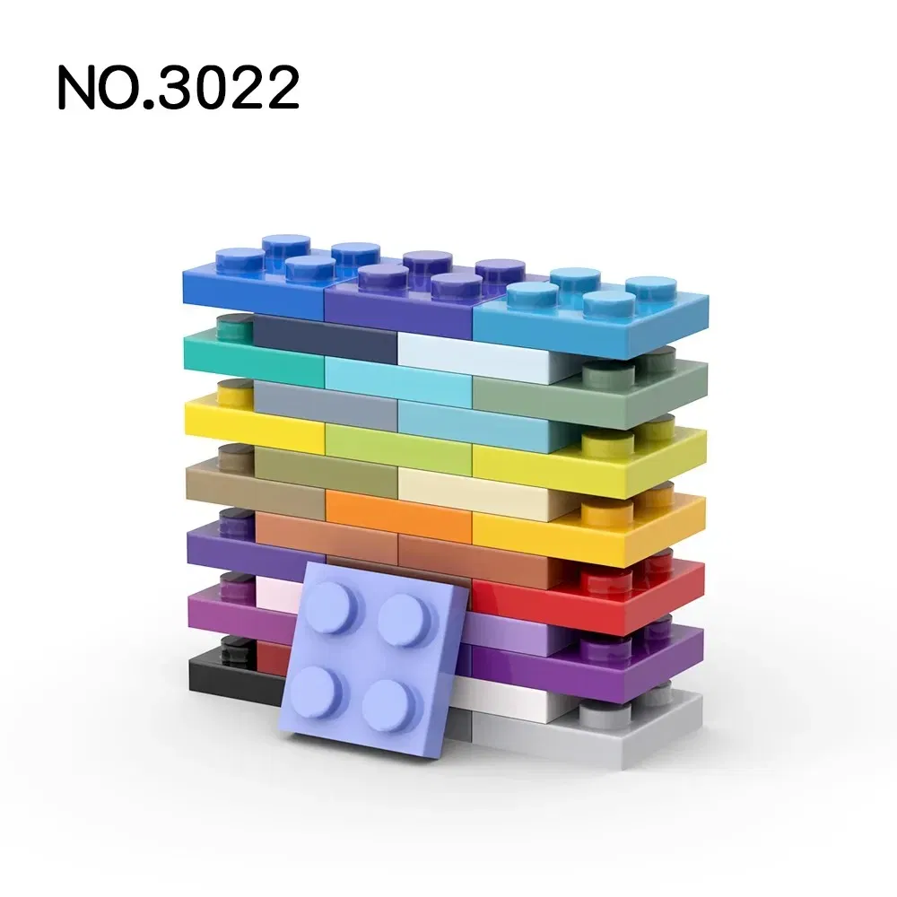 Color: GRAY - 20Pcs MOC Parts 3022 94148 Plate 2 x 2 Compatible Bricks DIY Assmble Building Blocks Particle Kid Puzzle Brain Toy Birthday Gif