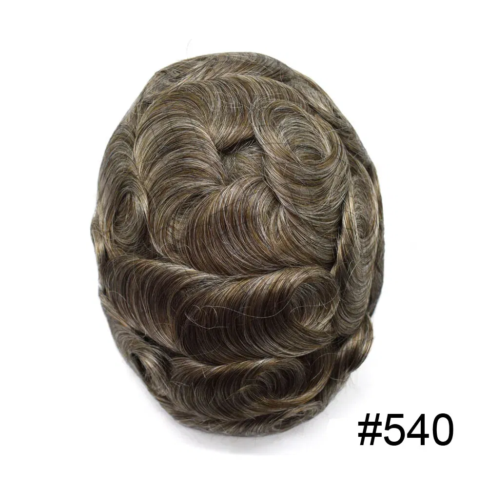 Toupee Color: 540#, Toupee Density: 100%, Length: 6 inches, Ships From: CHINA, Toupee Size: 8x10 - Men Toupee Hair Systems Ultra Thin Skin 0.06MM V-LOOP Capillary Prosthesis Invisible Hairline Real Human HairPieces Hair Units