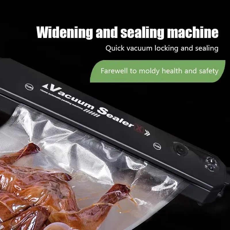 Color: Silver Gray - Automatic packaging machine food vacuum sealing machine portable household vacuum food sealing kitchen helper 220V