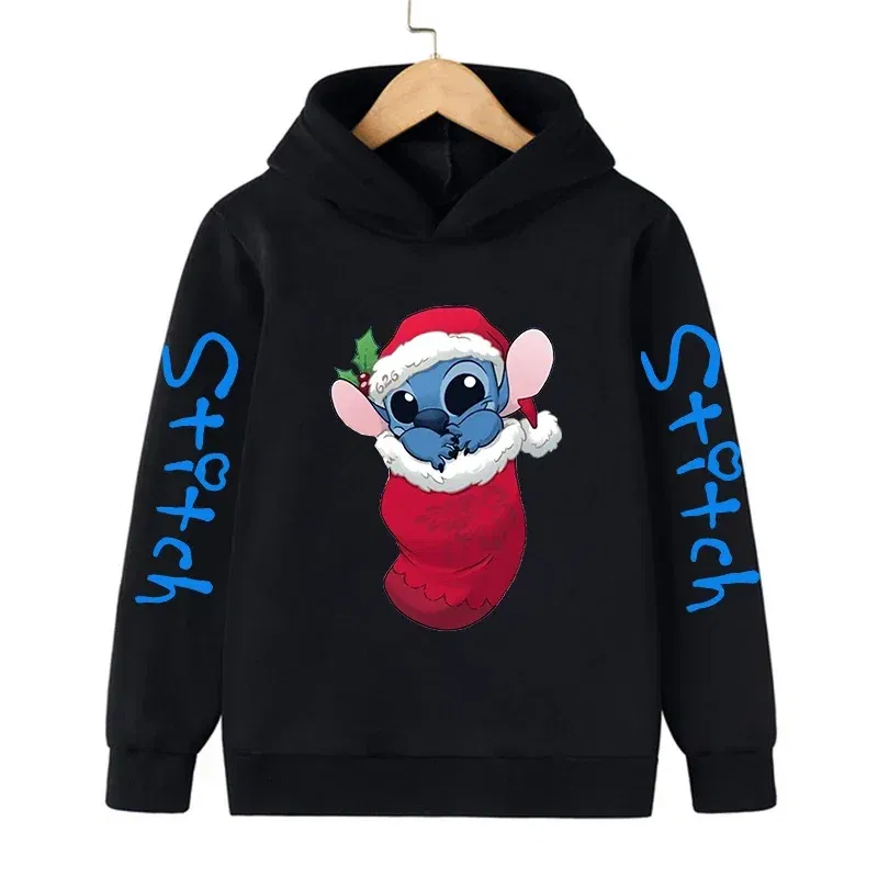 Color: Brown, Size: >40cm - New in Cool Stitch Hoodie Children Cartoon Clothes Kid Girl Boy Lilo and Stitch Sweatshirt Manga Hoody Baby Casual Top