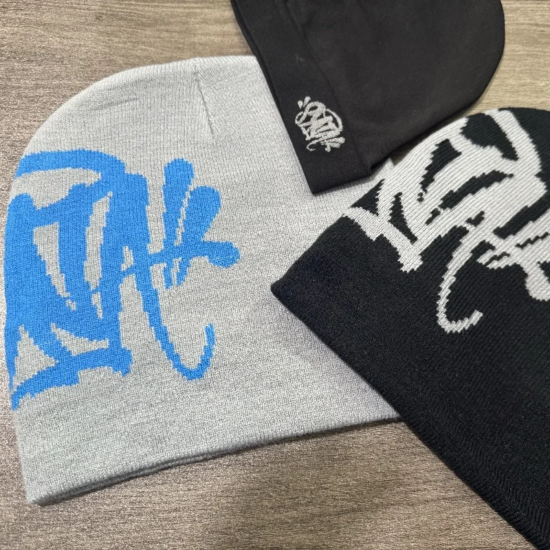 Color: Blue, Size: One Size - Central Cee Sy-na Running Cap Sy-na World Skull Hat 2023 New Knitting Sy-na Beanie Hat Men Women Paragraph Quality Cap Beanies