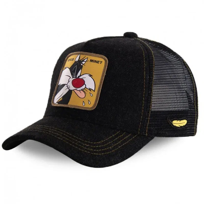 Color: PEACOCK BLUE - High Quality Disney Styles Anime Cartoon Snapback Cotton Baseball Cap Men Women Hip Hop Dad Mesh Hat Trucker Hat Dropshipping