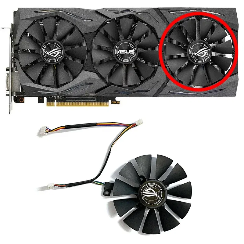 Color: Brown - 87mm 6pin T129215SU GTX1060 1070 1080 GPU Cooler For ASUS Strix GTX 1060 OC 1080 1070 1080Ti RX 480 Graphics Card Fan Cooler