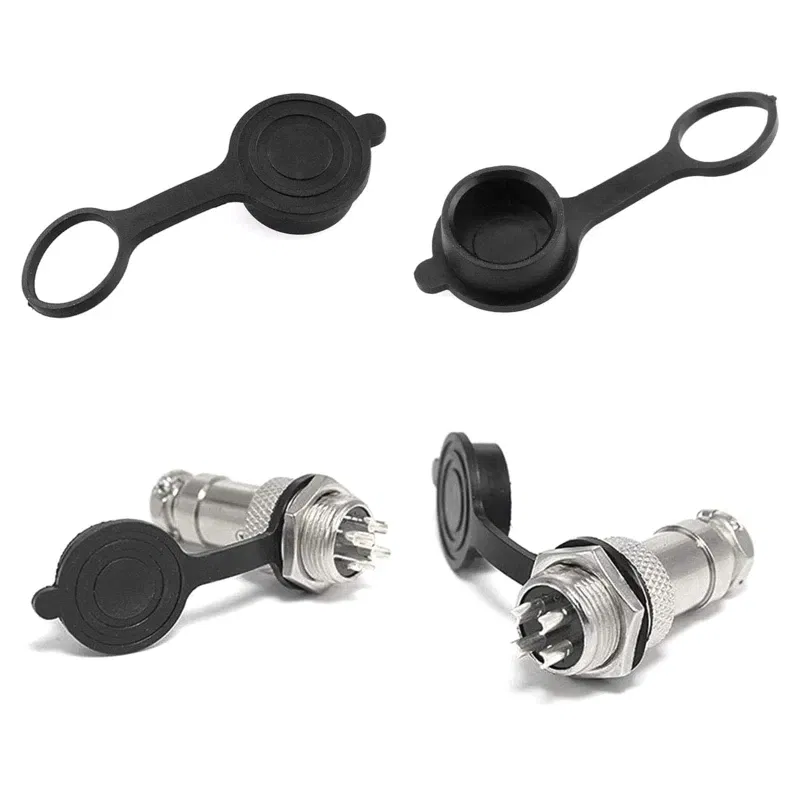 Color: Yellow - GX12 GX16 GX 20 Aviation Circular Plug Socket Waterproof Dust Cap Welding Cable Connectors Rubber Protective Cover