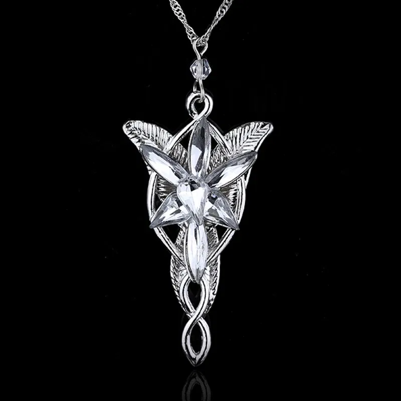 Color: green, Ships From: CHINA - Arwen Evenstar Crystal Pendant Necklace Silver Colour Fashion Twilight Star Necklace for Women Jewelry Accessories Toy Gift