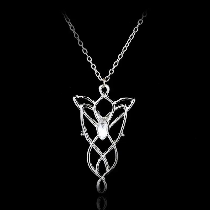 Color: green, Ships From: CHINA - Arwen Evenstar Crystal Pendant Necklace Silver Colour Fashion Twilight Star Necklace for Women Jewelry Accessories Toy Gift