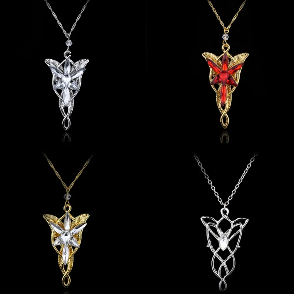 Color: green, Ships From: CHINA - Arwen Evenstar Crystal Pendant Necklace Silver Colour Fashion Twilight Star Necklace for Women Jewelry Accessories Toy Gift