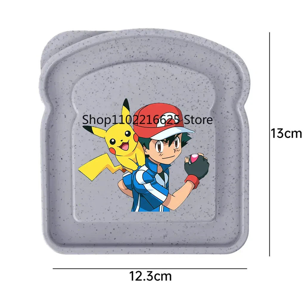 Color: Pink - new pokemon Sandwich Containers Lunch Toast Storage Box With Lid Portable Food Storage Reusable Microwave Lunch Sandwich Box