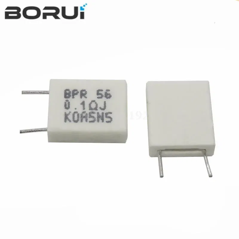 Resistance: 620R - 10pcs BPR56 5W 0.001 0.1 0.15 0.22 0.25 0.33 0.5 ohm Non-inductive Ceramic Cement Resistor 0.1R 0.15R 0.22R 0.25R 0.33R 0.5R