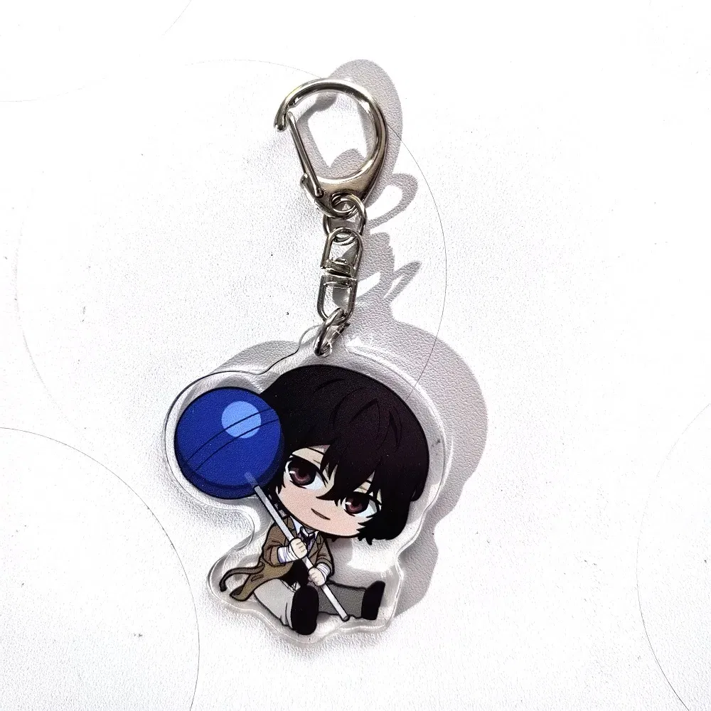 Color: PURPLE, Size: 6 cm - Anime Bungou Stray Dogs Arcylic Keychain Atsushi Nakajima Dazai Flower Key Chain Women Men Accessories Bag Pendant Chaveio Gifts