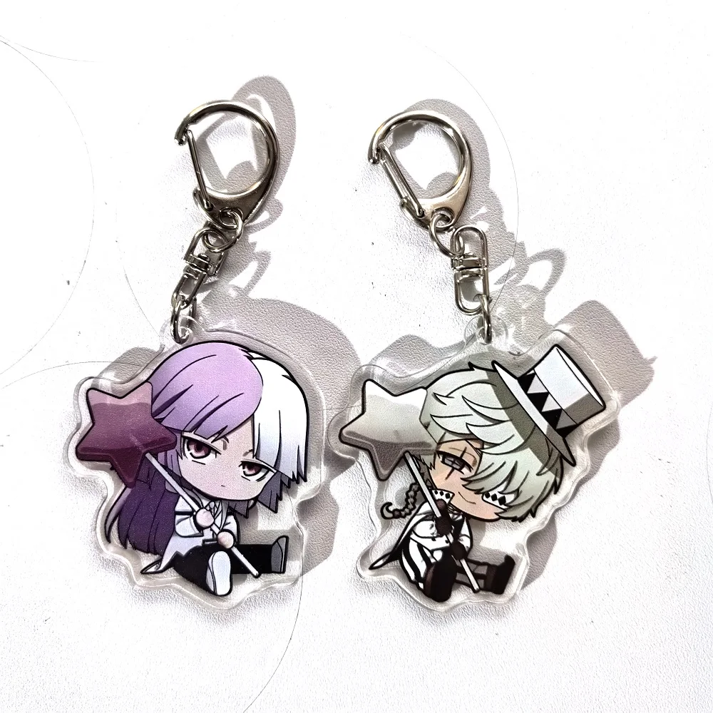 Color: PURPLE, Size: 6 cm - Anime Bungou Stray Dogs Arcylic Keychain Atsushi Nakajima Dazai Flower Key Chain Women Men Accessories Bag Pendant Chaveio Gifts