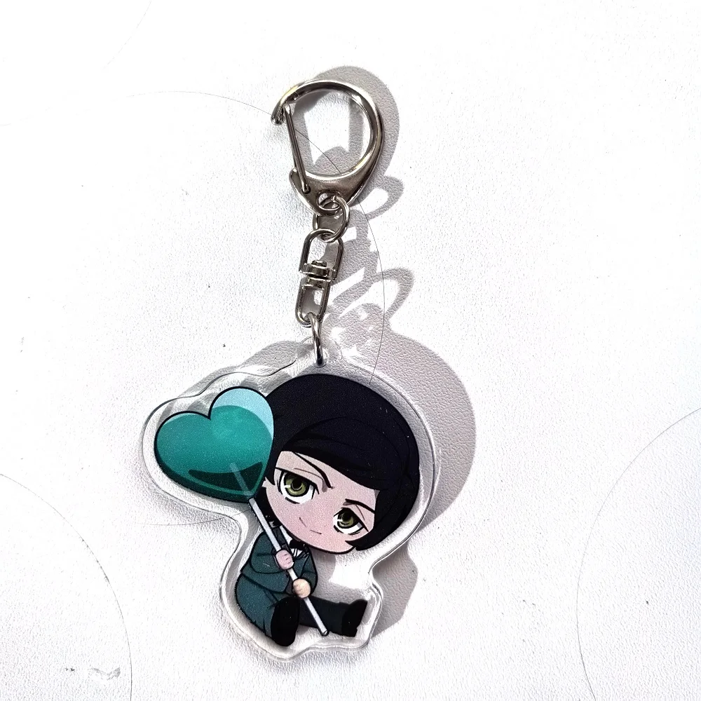 Color: PURPLE, Size: 6 cm - Anime Bungou Stray Dogs Arcylic Keychain Atsushi Nakajima Dazai Flower Key Chain Women Men Accessories Bag Pendant Chaveio Gifts