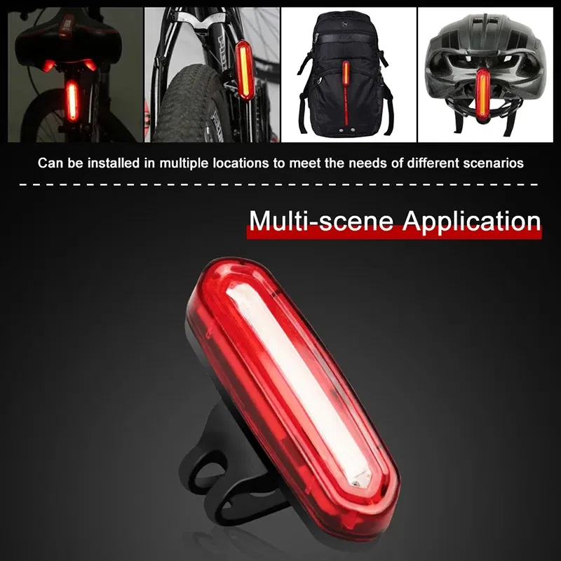 Color: Yellow - Cycling Tail Light Outdoor Highlight USB Charging Mountain Led Warning Bike Lights Tail Lamp Rear Light Bicycle Accessories