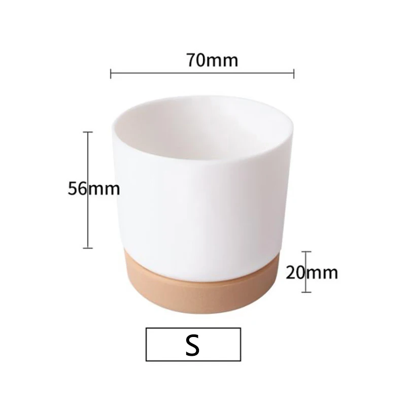 Color: Yellow - 1pcs Succulent Plant Pot Six-sided Ceramic Pot Succulent Flowerpot Set With Bamboo Support For Desktop