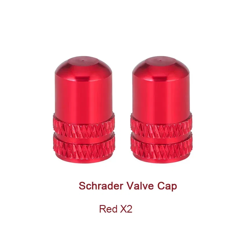 Color: PURPLE - 2pc Bicycle Valve Cap Aluminum Alloy Presta/Schrader Road Mountain Bike Tire Valve Cap Dust Protection Cover Bicycle Accessories