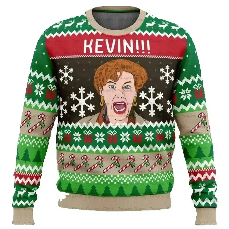 Color: Silver, Size: S, Ships From: CHINA - Merry Christmas alone at home Ugly Christmas sweater cartoon animation Men's pullover 2026 fashionable couple shirts Sweatshirt