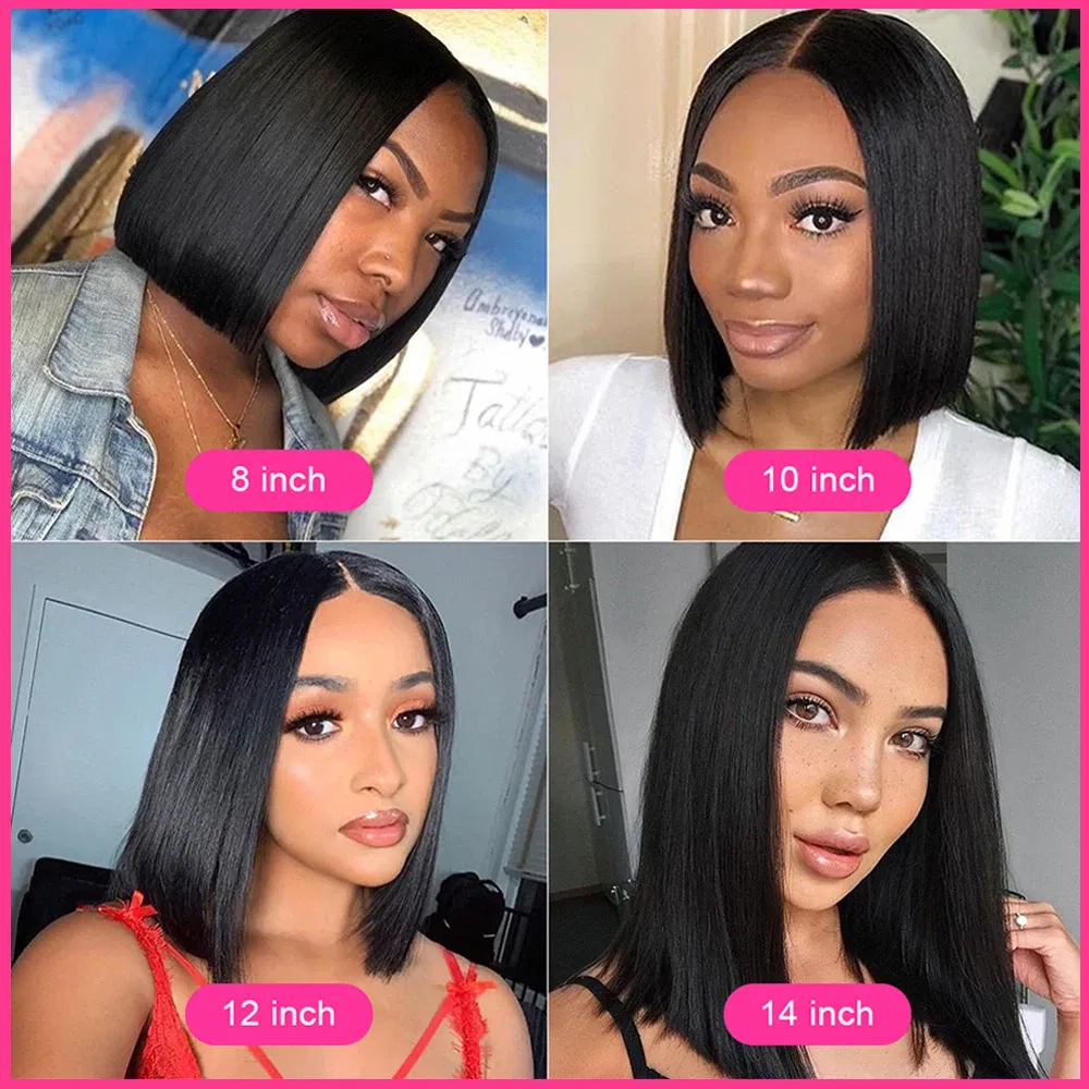 Hair Color: F2/33, Ships From: United States, Stretched Length: 12INCHES - 180% Short Bob Wig Lace Front Human Hair Wigs For Women Human Hair Bone Straight Human Hair Wig Transparent Lace Frontal Wig