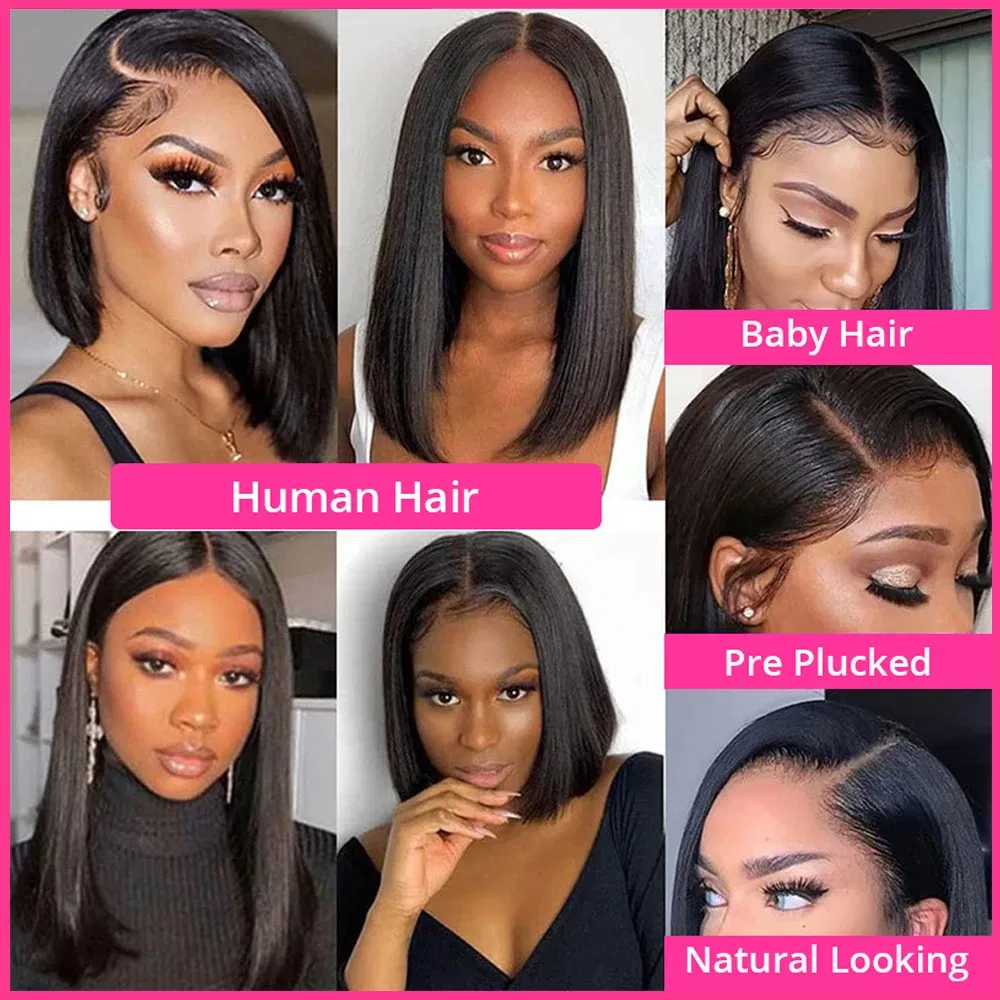 Hair Color: F2/33, Ships From: United States, Stretched Length: 12INCHES - 180% Short Bob Wig Lace Front Human Hair Wigs For Women Human Hair Bone Straight Human Hair Wig Transparent Lace Frontal Wig