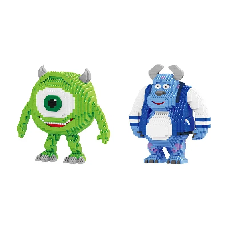 Color: green, Size: M - Monster University Micro Building Blocks James Mike Model Anime Diamond Mini Brick Figure Toy For Christmas Gift