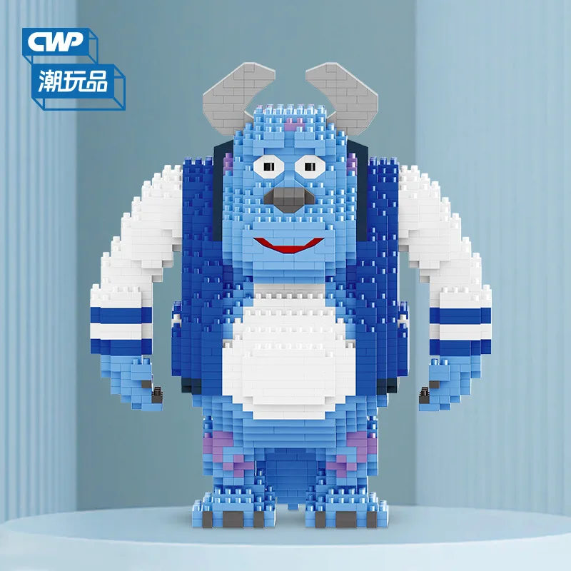 Color: green, Size: M - Monster University Micro Building Blocks James Mike Model Anime Diamond Mini Brick Figure Toy For Christmas Gift