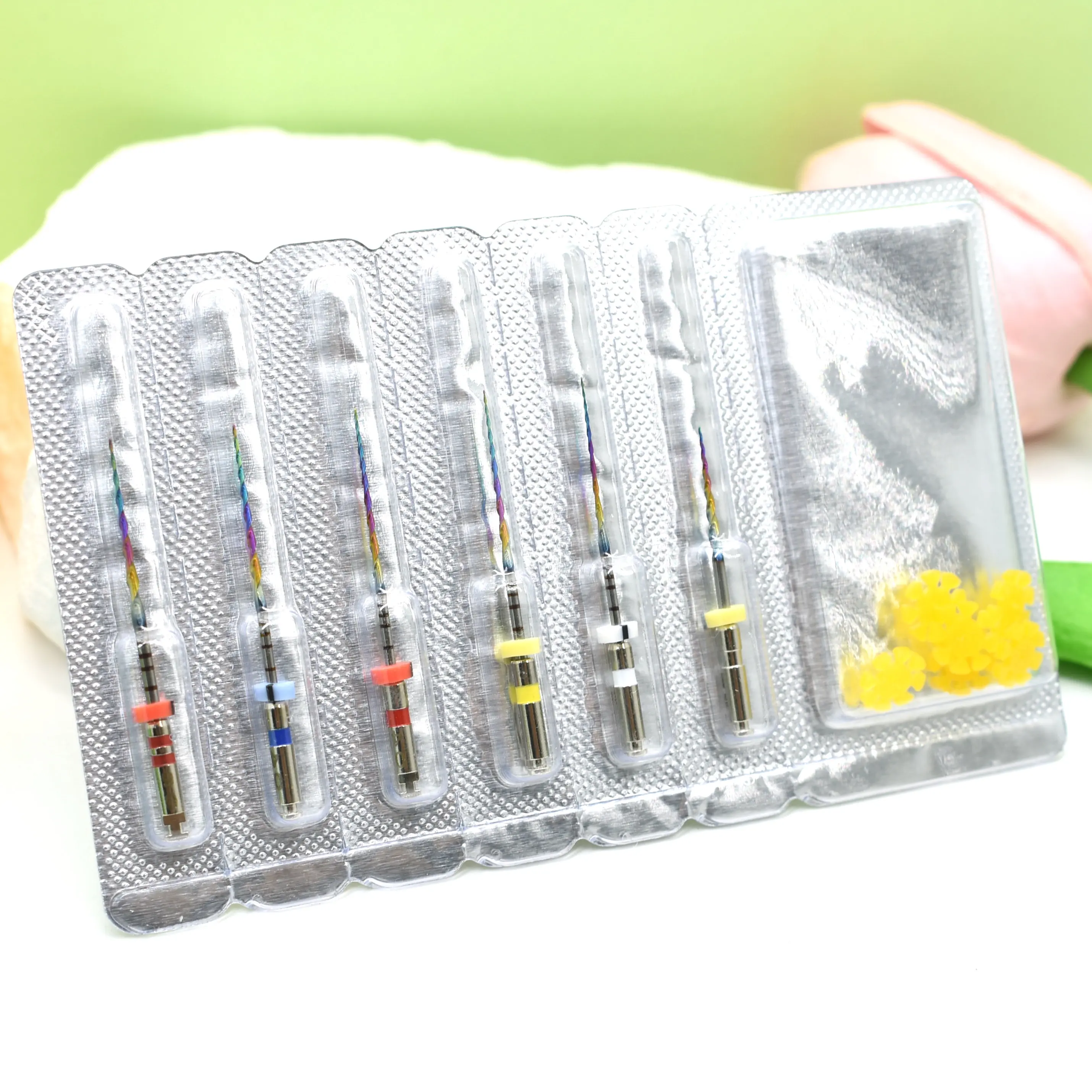 Color: FireBrick - Dental New Rotary Rainbow Files Thermal Activation Accessories Endodontic For Root Canal Files Cleaning Dentist Tool