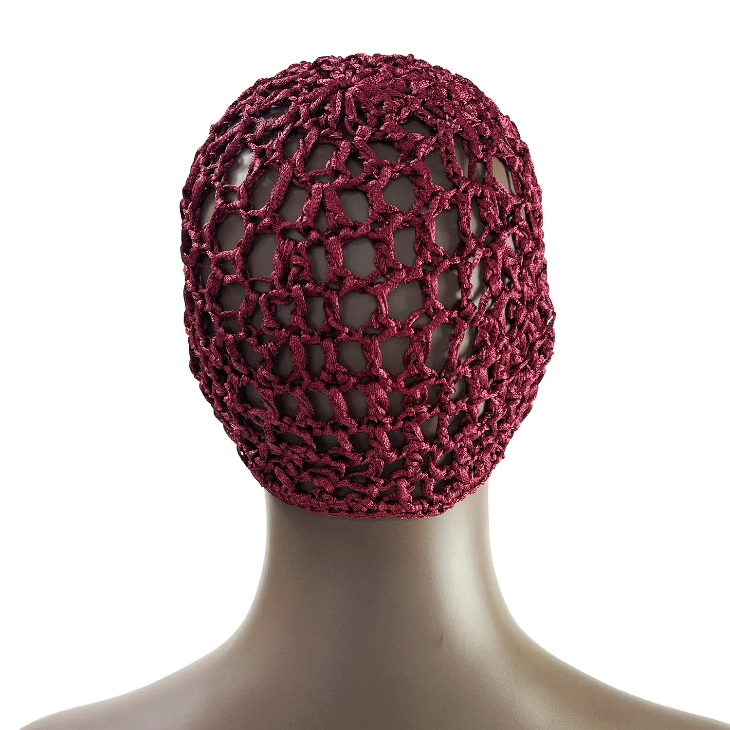 Color: black - Womens Mesh Hair Net Crochet Cap Stylish Bar Hair Net Hand-crocheted Silk Mesh Hair Accessories Hats Turban Night Cover Beanie