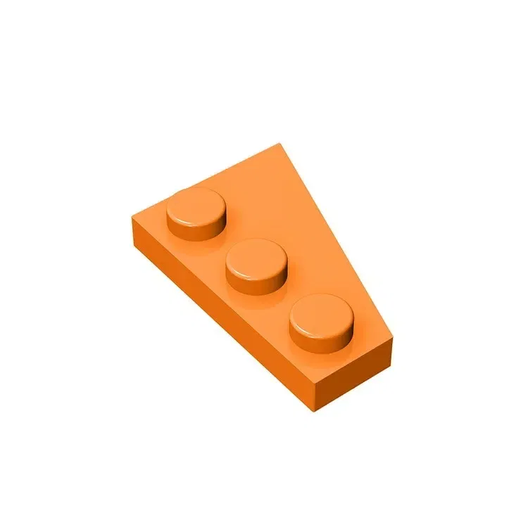 Color: VIOLET/?«?—?…° - Gobricks GDS-546 Wedge, Plate 3 x 2 Left compatible with lego 43723 pieces of children's DIY Assemble Building Blocks