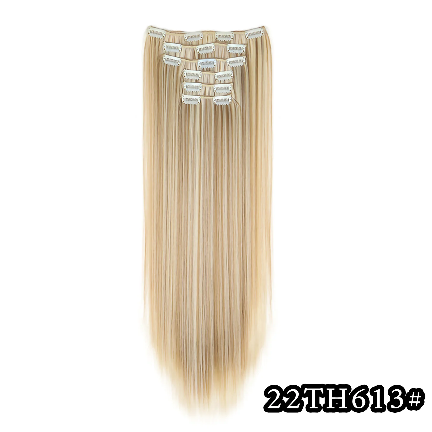 Color: T4/27/30, Stretched Length: 24inches - 24Inch 16 Clips in Hair Extensions Long Straight Hairstyle Synthetic Blonde Black Hairpieces Heat Resistant False Hair Daily Use
