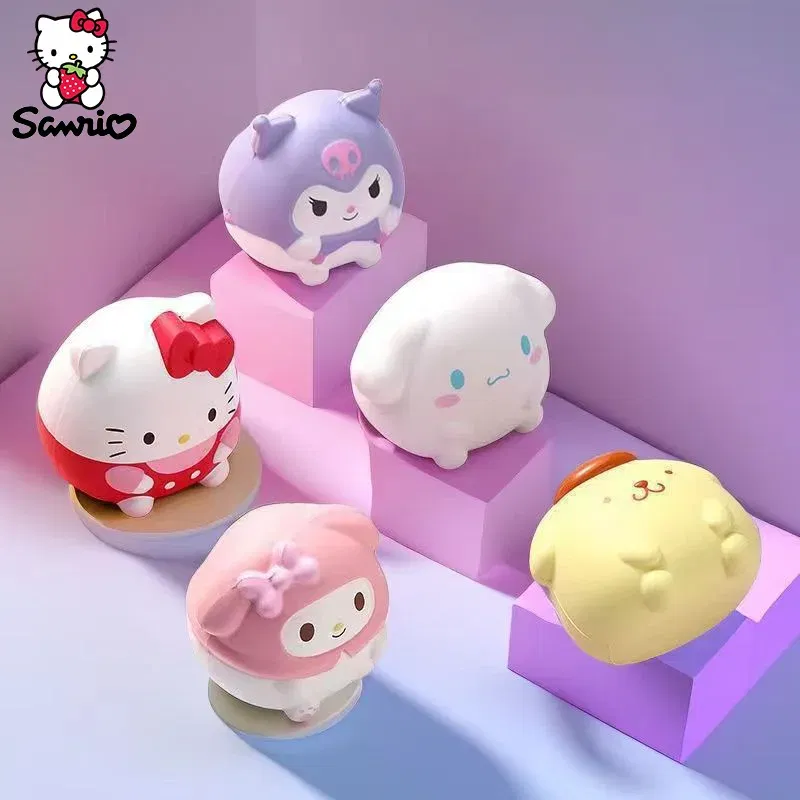 Color: black - Anime Cinnamoroll Kawaii Sanrio Kuromi Melody Decompression Stress Relief Squishy Hello Kitty Kid Hand Pinch Toy Healing Gift