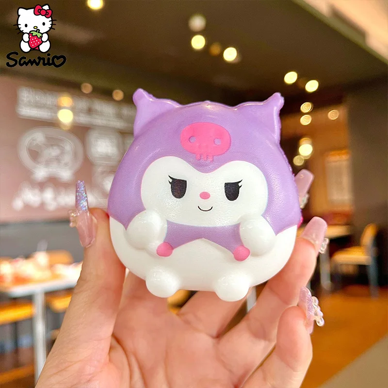 Color: black - Anime Cinnamoroll Kawaii Sanrio Kuromi Melody Decompression Stress Relief Squishy Hello Kitty Kid Hand Pinch Toy Healing Gift