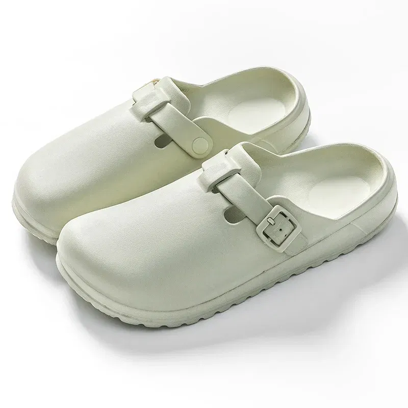 Color: LIGHT BLUE, Shoe Size: 37 - Eyriphy Women Clogs Slippers Men Working Shoes Nurses Soft Eva Slides Anti-Slip Lab Waterproof Medical Slippers Fashion Sandals