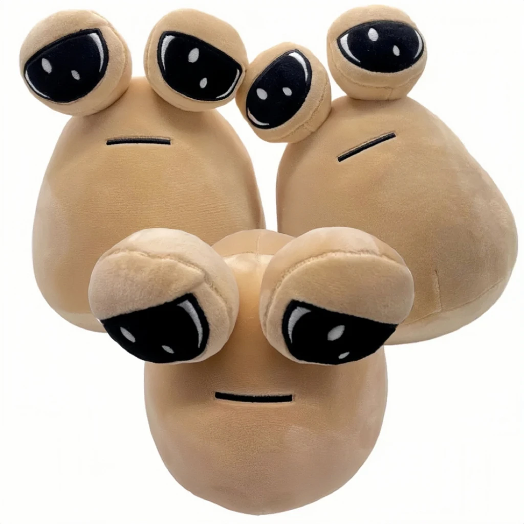 Color: black - 1-6Pcs 22Cm Anime Game The Maw My Pet Alien Pou Kawaii Cartoon Plush Toys Children Birthday Xmas Gifts