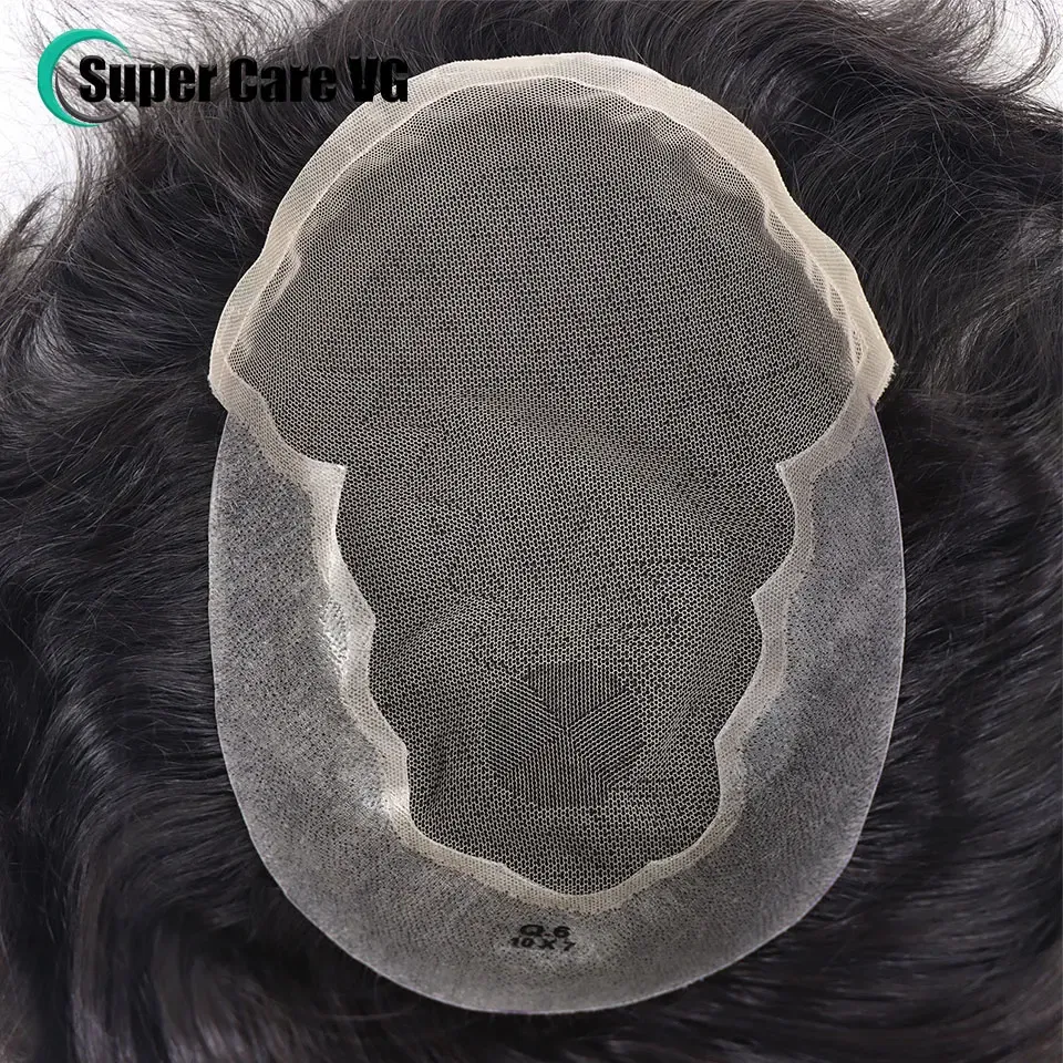 Toupee Color: 20#, Length: 6 inches, Toupee Size: 6x9 - 6*8/ 6*9/ 7*10/8*10 Lace With PU Toupee Men Breathable French Lace Front Men's Wig Human Hair Toupee Men's Replacement Systems
