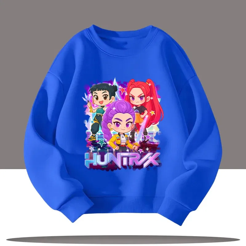 Color: Khaki, Kid Size: 4 - K-pop Demon Hunters New Children's Round-neck Sports Shirt with Cartoon Print - 3-12 Years Old Cute Girl Casual Top