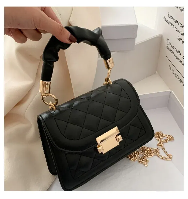 Color: black, Size: Extra Large - Women's Bags Classic Fashion Handbag Small Square Chain Crossbody Bag crossbody bags for women handbags