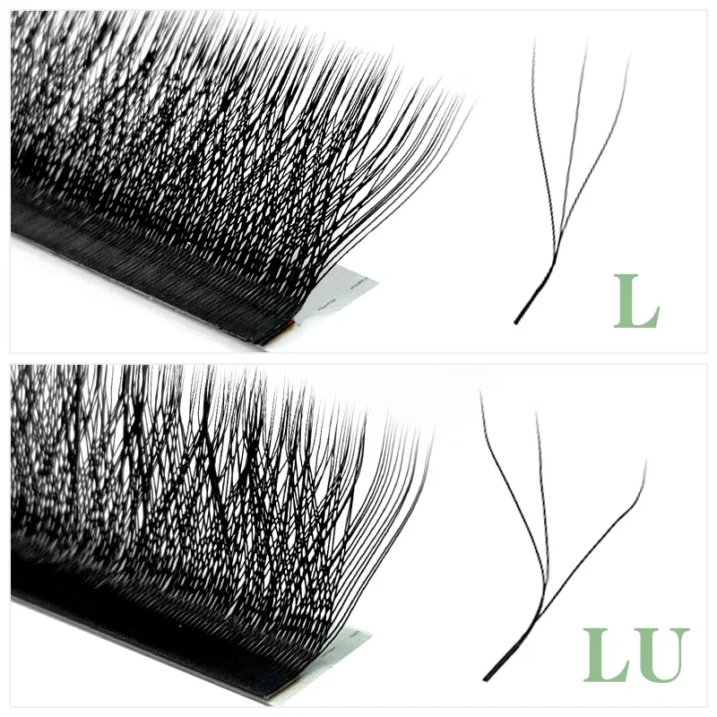 Color: Brushed Slate, Curl: LU, Thickness: 0.07mm, Length: MIX - NATUHANA W Lashes Extension L LU(M) Curl Individual Mink YY Lashes 3D W-shaped Volume Fan Eyelash Extension