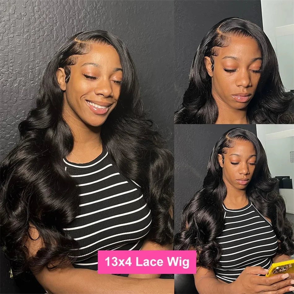 Hair Color: #6, Stretched Length: 36inches, Density: 200%, Ships From: CHINA - 30 38 Inch 13x6 HD Body Wave Lace Front Wig Pre Plucked Black Loose Wave 13x4 Lace Frontal Wig 100% Human Hair Wigs For Women