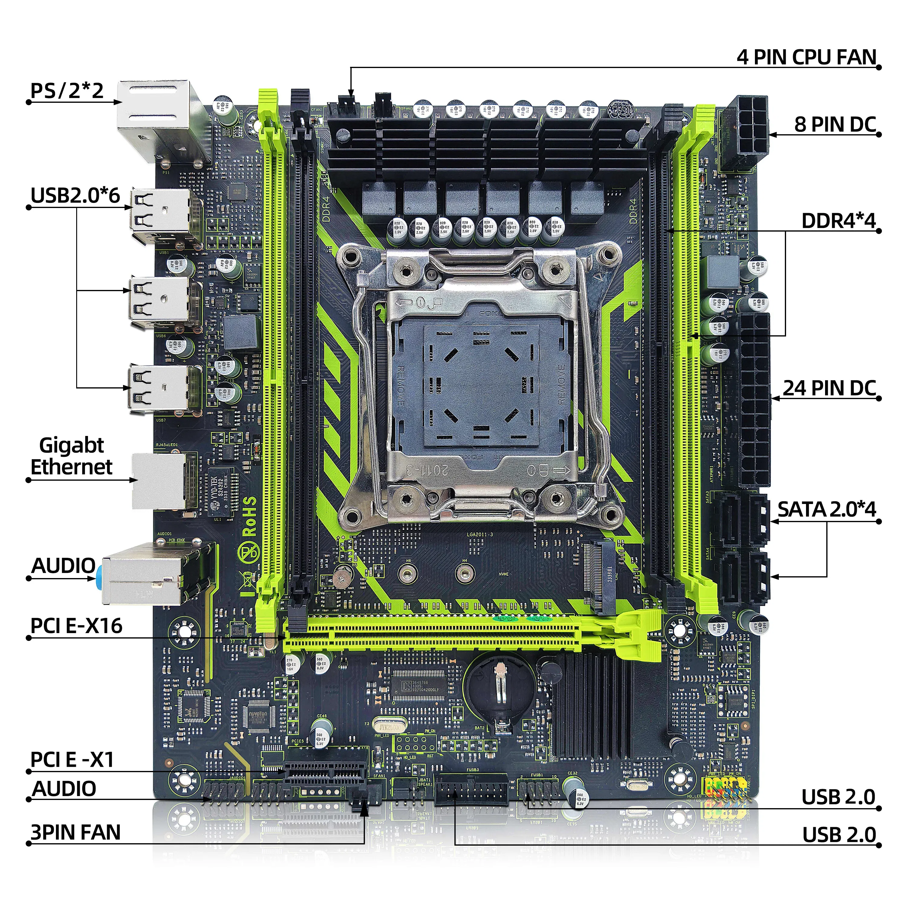 Color: Orange, Ships From: CHINA - To ZSUS X99-8D4 Motherboard Set Kit With LGA2011-3 Xeon E5 2650 V4 CPU DDR4 16GB (1*16GB) 2133MHZ RAM Memory NVME M.2 SATA