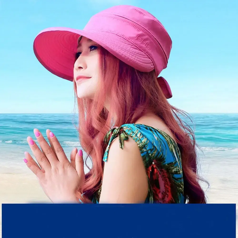 Color: green - Women Ladies Outdoor Cap Anti-UV Summer Visor Sun Hat Wide Brim Beach Hat